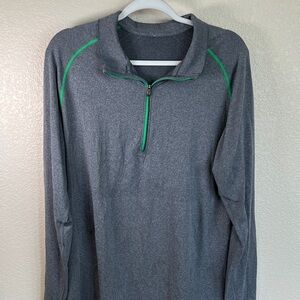 lululemon athletica Charcoal Long Sleeve with Lime Highlights